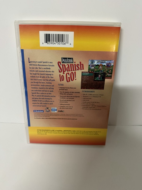Broderbund Pulitzer Spanish to Go! Language Course CD for Windows 95/98/3.1 gallery