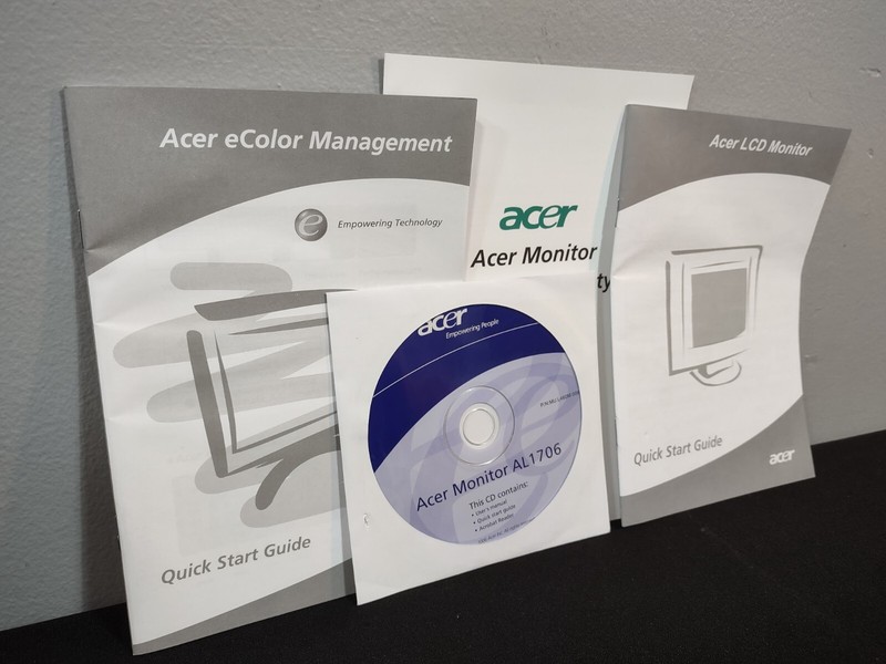 Acer LCD Monitor AL1706 Bundle Lot – CD Disc User Manual Quick Start Guide Docs