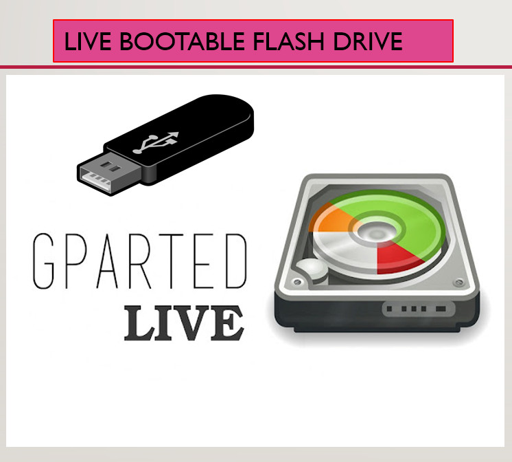 GParted 64Bit Bootable USB Resize, Copy, and Move partitions FLASH DRIVE Gparted