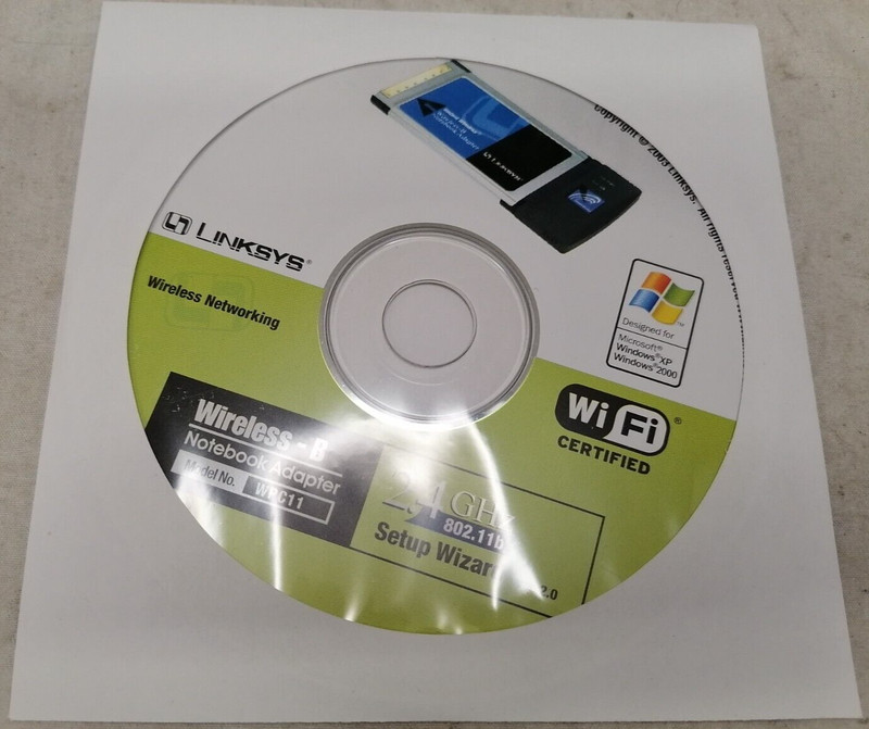 LINKSYS Wireless-B Notebook Adapter WPC11 2.4 GHz 802.11b Setup Wizard V2.0 CD