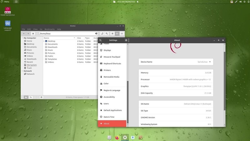 Latest New Release Spiral Linux XFCE OS Operating System for PC on DVD gallery