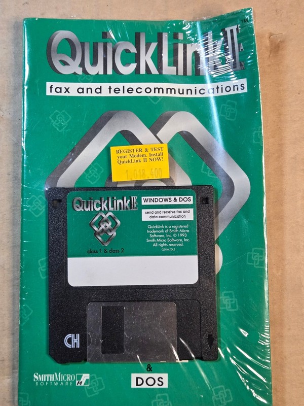 NEW Sealed QuickLink II Fax & Telecommunications for Windows/DOS Disk & Manual
