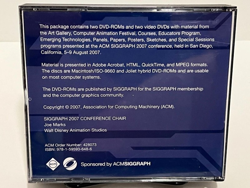 ACM Siggraph 2007 San Diego Full Conference DVD Video ROM 4 Disc Set gallery