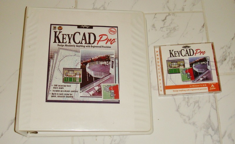 Key CAD Pro KeyCad For Windows Win 95 Softkey CDROM For PC / Compatible + Book