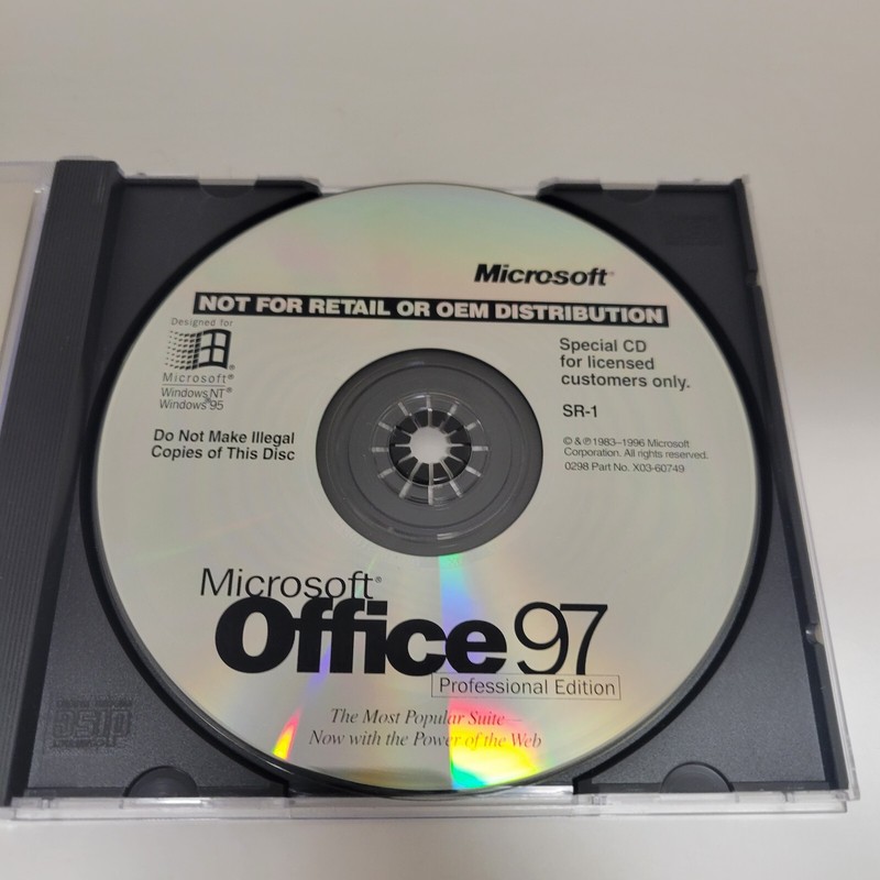 Vintage Microsoft Office 97 Professional Edition SR1 w/ CD Key Windows NT 95 gallery
