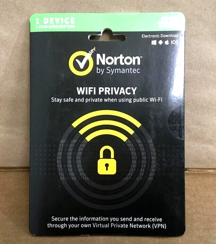 Symantec Norton WiFi Privacy 1.0 (1 user) 21370810 ✅❤️️✅❤️️ Brand New! Sealed!