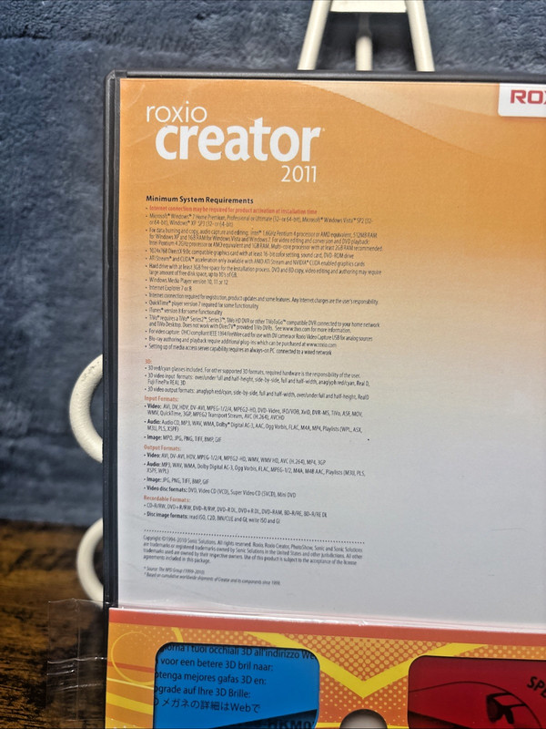 Roxio Creator 2011 Software Windows Video Audio Photo Editing 3-D Glasses W/Key gallery