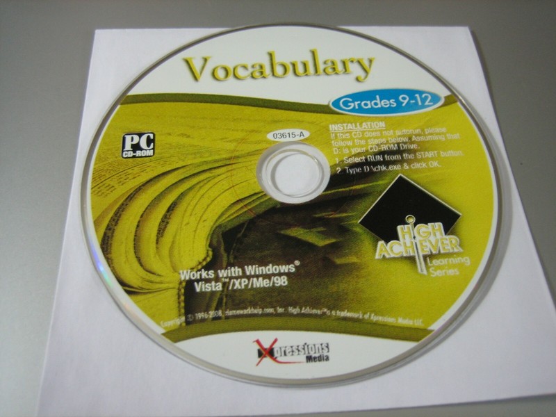 Xpressions Media High Achiever Vocabulary – Grades 9-12 (PC, 2008) – Disc Only