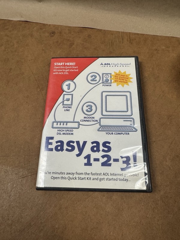 AOL High Speed Broadband CD-Rom Easy as 1-2-3! Collectable