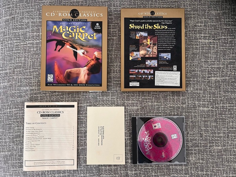 Electronic Arts Magic Carpet 1995 PC Computer Software Vintage Gold Edition gallery