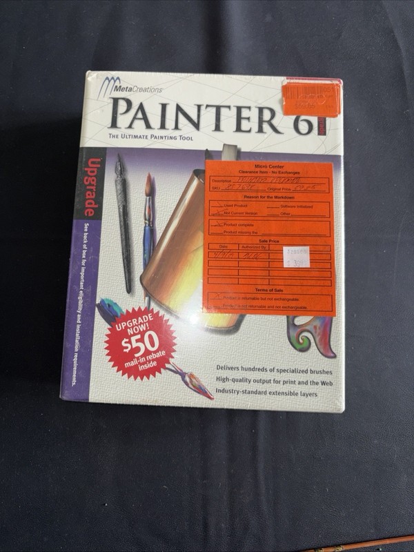MetaCreations Painter 6 Upgrade Sealed PC Mac CD-ROM Vintage Art Software