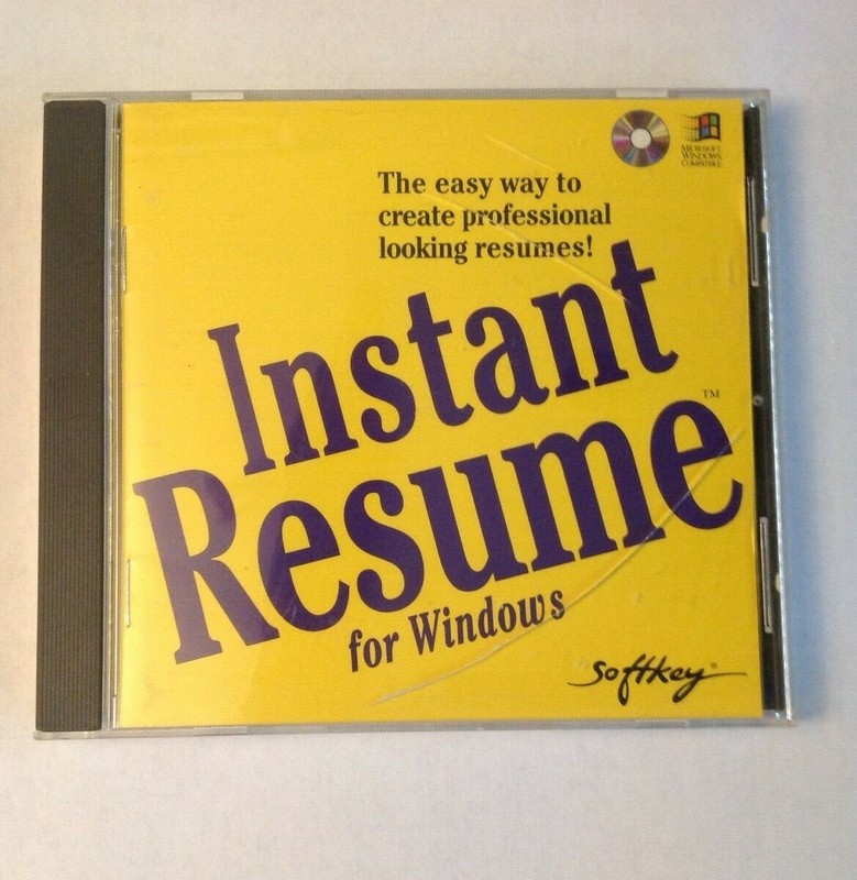 INSTANT RESUME FOR WINDOWS – CD-ROM