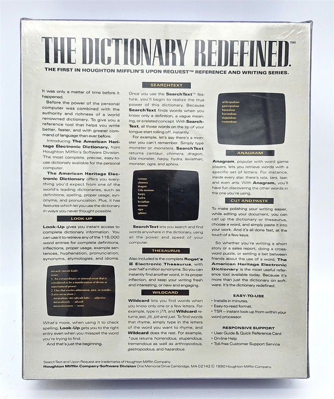 The American Heritage Electronic Dictionary (IBM PC, 1990) 5.25" Diskettes gallery