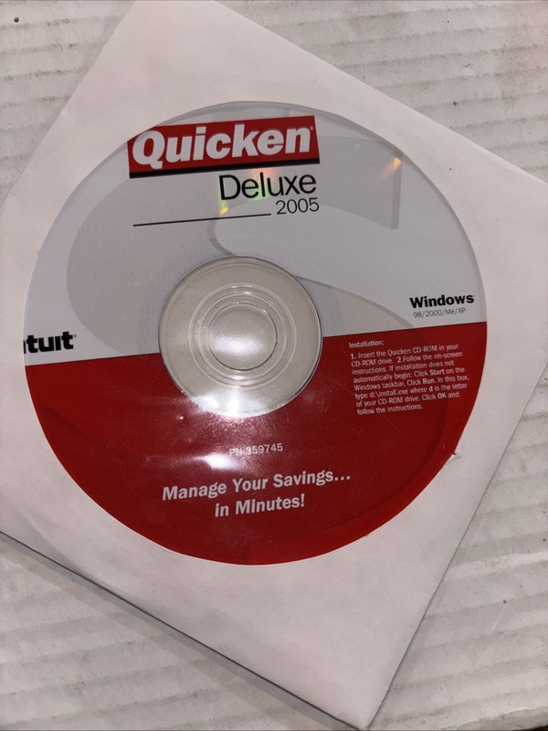 Quicken Deluxe 2005 For Windows '95/'98/2000/Me/XP - Disc only