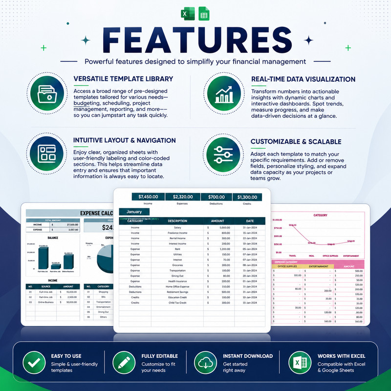 10+ Expense & Budget Templates | Excel & Google Sheets | Budget Planner gallery
