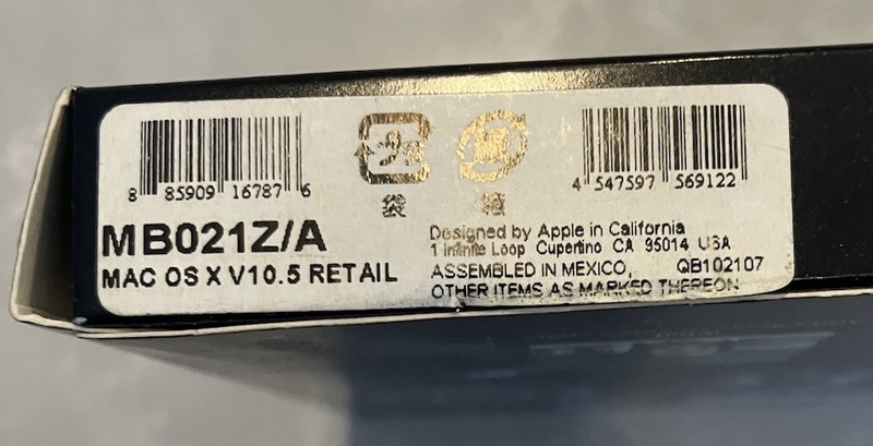 APPLE MB021Z/A MAC OS X LEOPARD VERSION 10.5 INSTALL DVD gallery