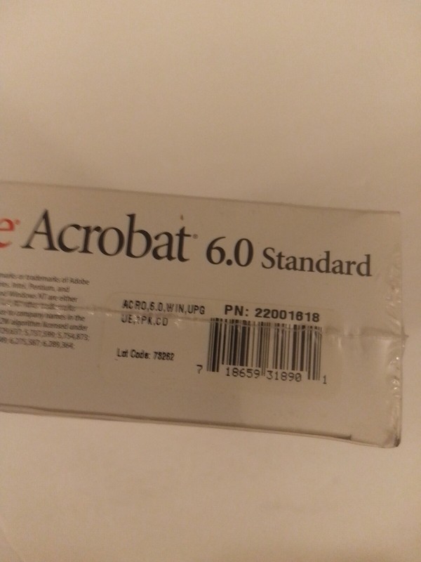 Adobe Acrobat 6.0 Standard Upgrade Edtion CD-ROM for Windows 98 to Vista Sealed gallery