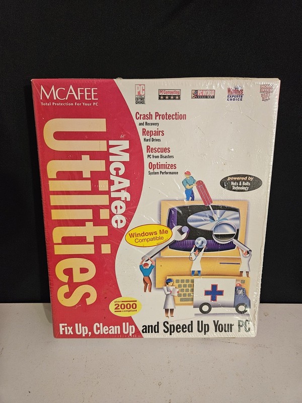 McAfee Utilities Windows 95 98 Big Box PC Software CD-ROM – NEW SEALED