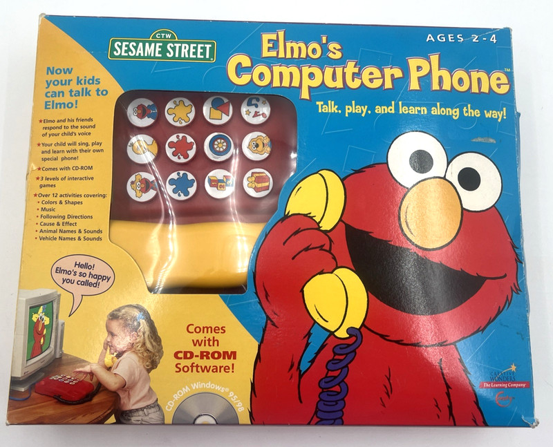 Sesame Street Elmo’s Computer Phone PC CD telephone creativity kids game READ