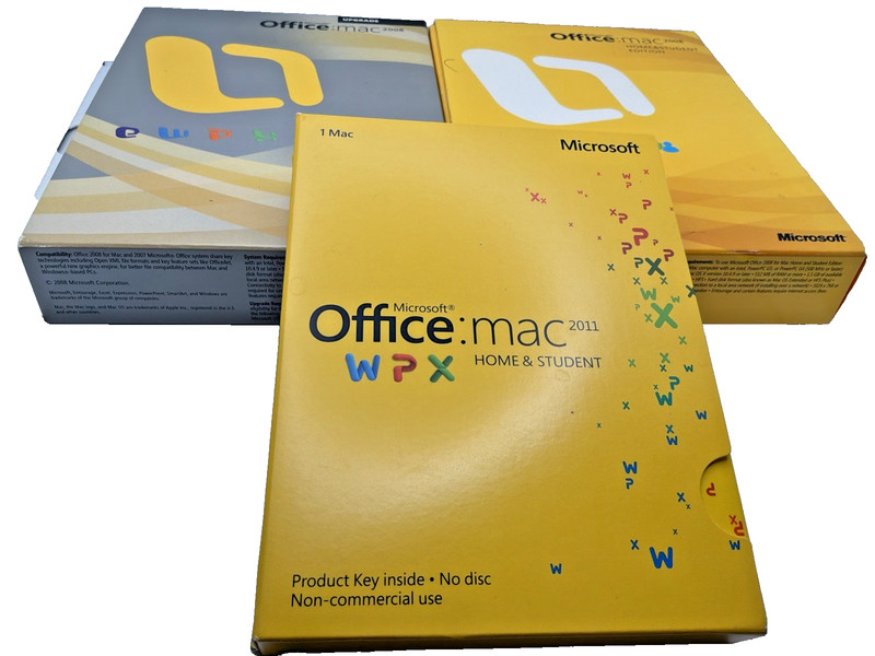Vintage Microsoft Office Mac Software Bundle 2008 2011 Home Student Upgrade