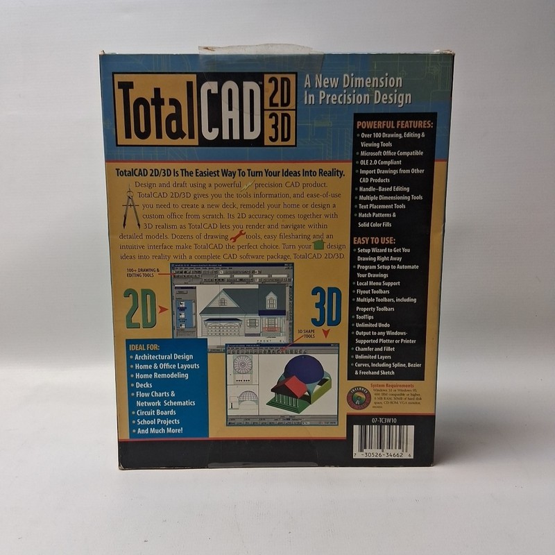 IMSI DESIGN Total CAD 2D - 3D CD And Manuals Win 3.1 Or 95 New In Box gallery