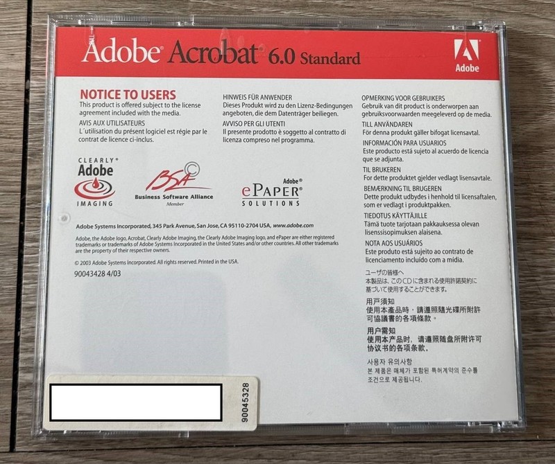 Adobe Acrobat 6.0 Standard CD Software w/ License Key Original Disc gallery