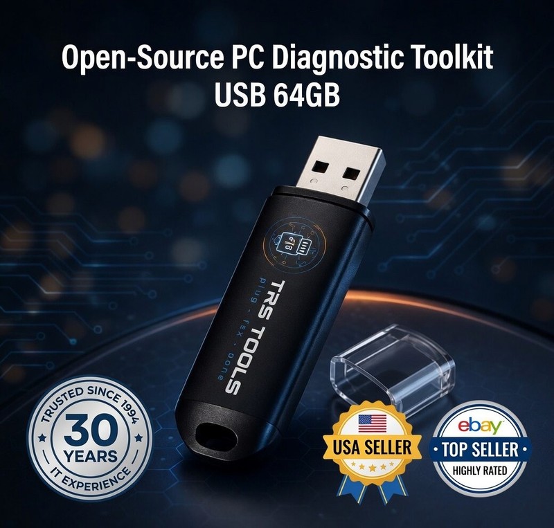 Open-Source PC Diagnostic Toolkit USB – Hardware Testing Tools 64GB