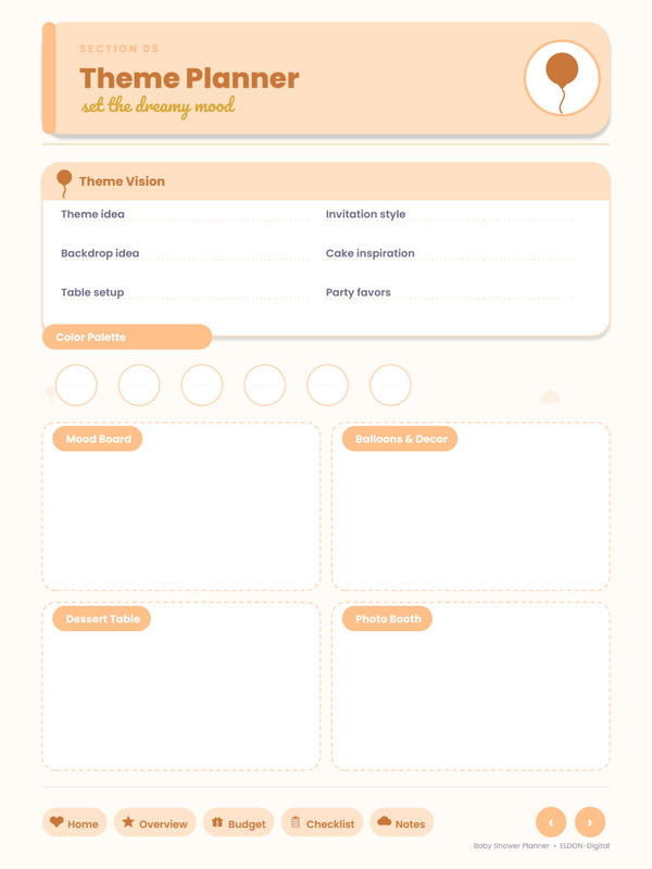 Baby Shower Digital Planner GoodNotes Notability iPad Printable PDF 33 Pages gallery