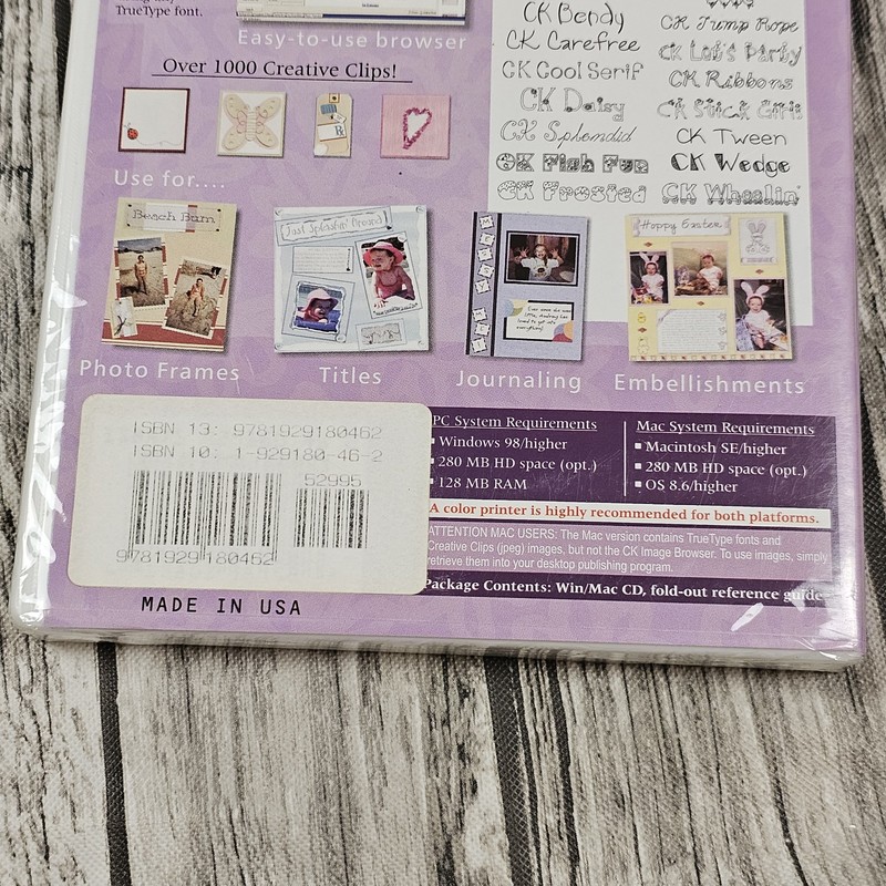 Creating Keepsakes Creative Clips & Fonts (For Girls) New Factory Sealed CD-ROM gallery