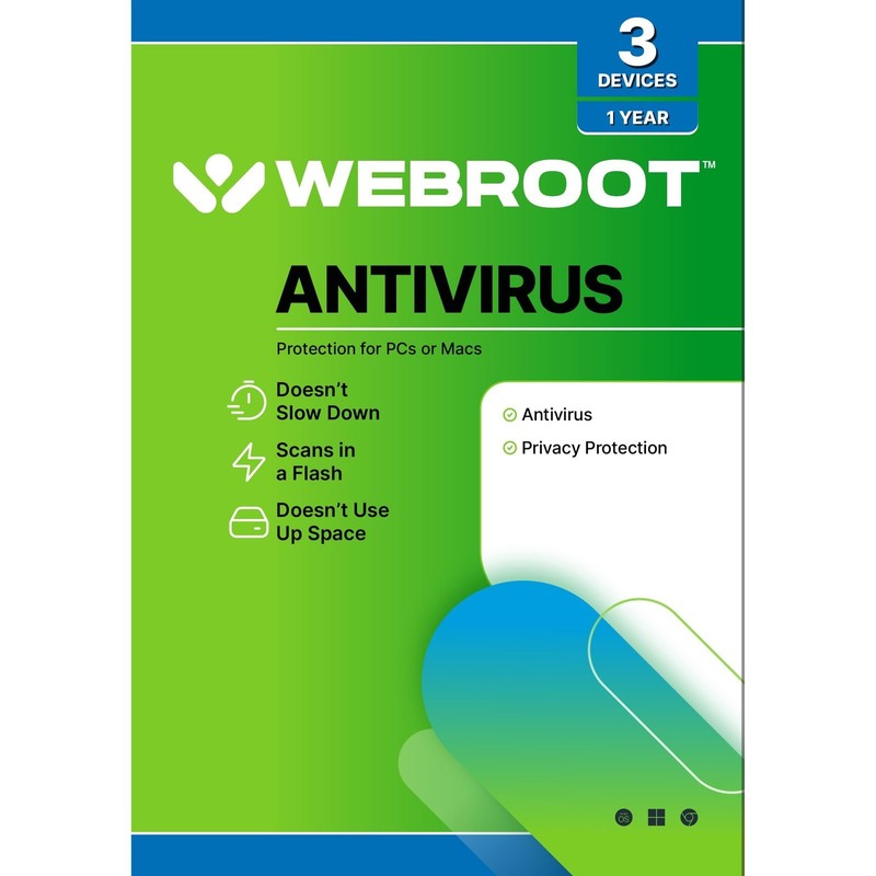 Webroot Antivirus Protection (3 Devices) (1 Year Subscription) [Digital]