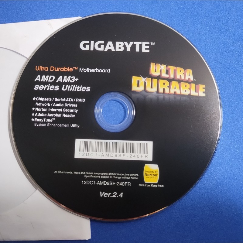 Gigabyte Ultra Durable Motherboard AMD AM3 + Series Utilities CD Ver 2.4