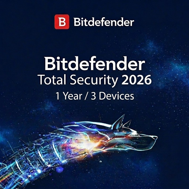 Bitdefender Total Security 2026 – 1 Year License for Windows, Mac, Android and iOS