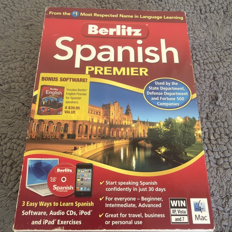Berlitz Spanish Premier, WIN and Mac software.
