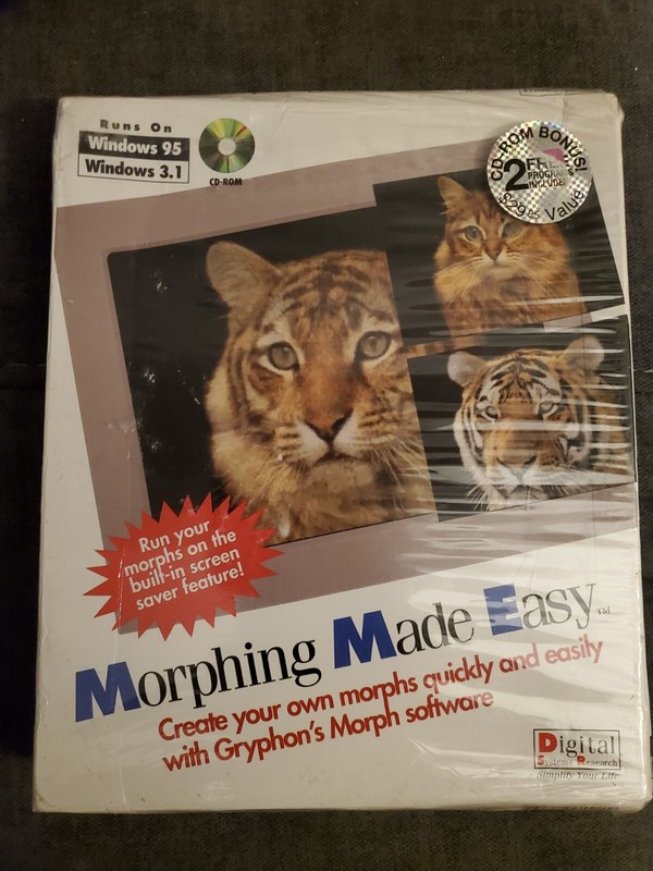 Morphing Made Easy Win 95/Win 3.1 Cd-Rom VTG Sealed Photo Image Editing Software