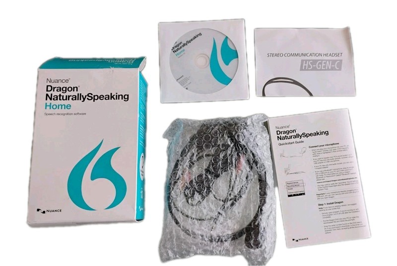 Nuance Dragon NaturallySpeaking Home 13 DVD Headset New Sealed DVD Retail Box 🎤 gallery