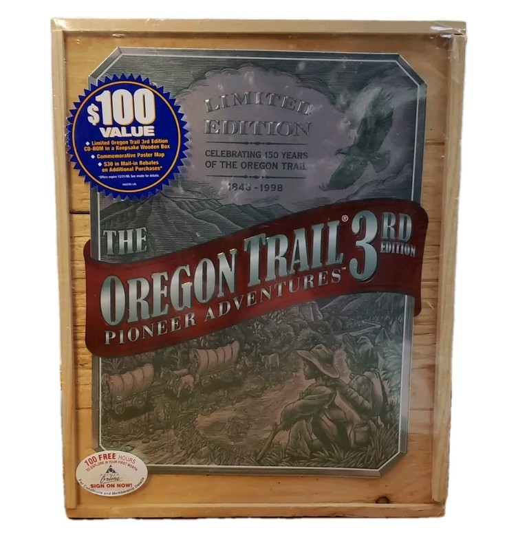 The Oregon Trail – 3rd Edition PC Game – Limited Edition Wood Box Set NEW NO UPC