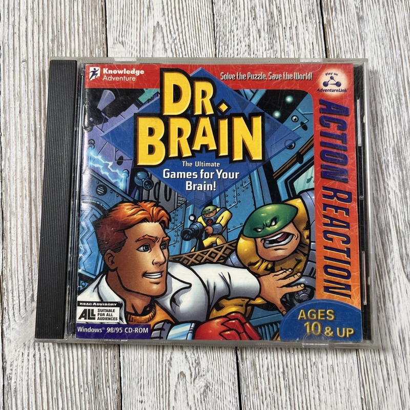 Dr. Brain Action Reaction PC CD-ROM Windows 95 98 Educational Puzzle Game