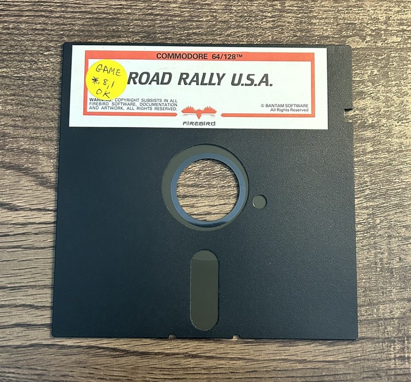Road Rally U.S.A. Commodore 64/128 Game on 5.25" disk gallery