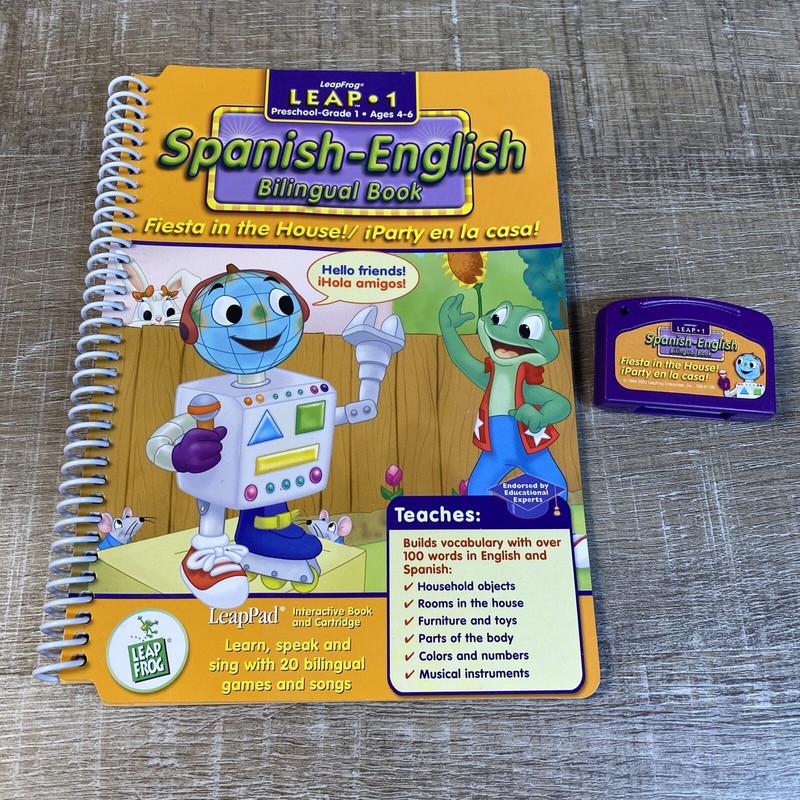 LeapPad Leap 1 Spanish English Bilingual Book and Cartridge Fiesta in the House