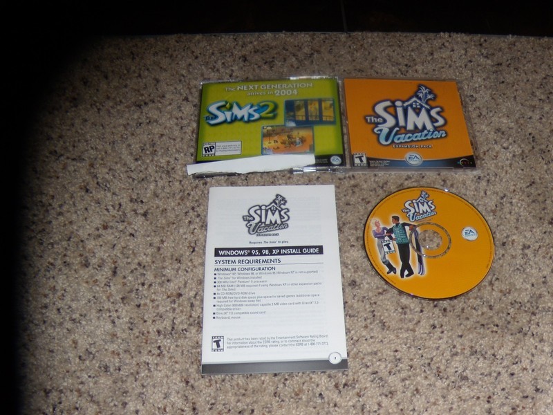 The Sims Vacation Expansion (PC, 2004) Mint with key & install guide