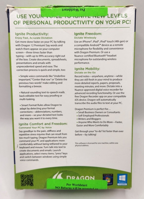 Nuance Dragon NaturallySpeaking 12 Premium for Windows W/Mic - Good Cond gallery