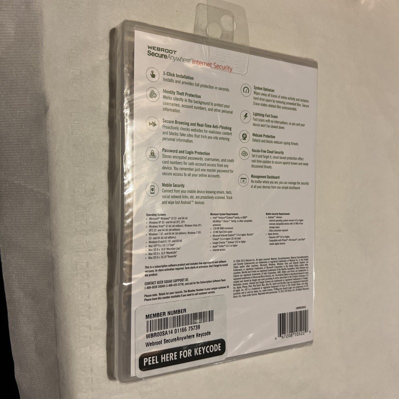 Webroot Secure Anywhere Internet Security 3 Devices for PC/MAC/Mobile NEW/SEALED gallery
