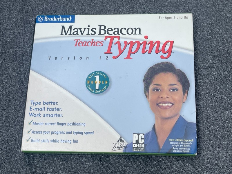 Mavis Beacon Teaches Typing Version 12 CD-ROM Windows 95 98 2000 XP Broderbund