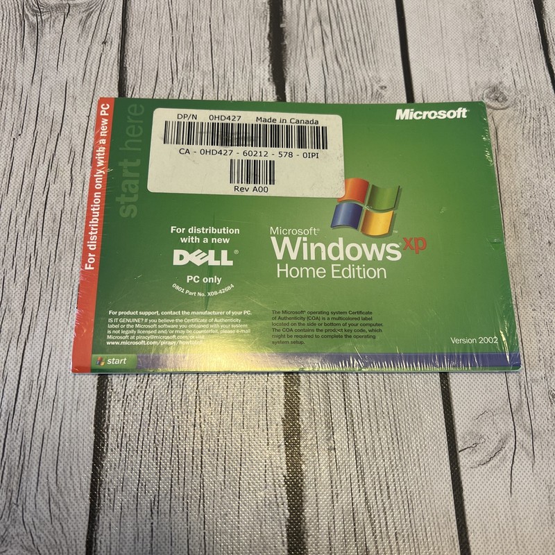 Microsoft Windows XP Home Edition PC Version 2002 Software- New Sealed