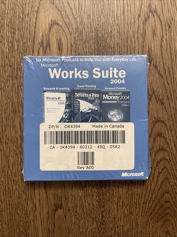*NEW* Microsoft Works Suite 2004 DVD ROM Format Factory Sealed w/Product Key