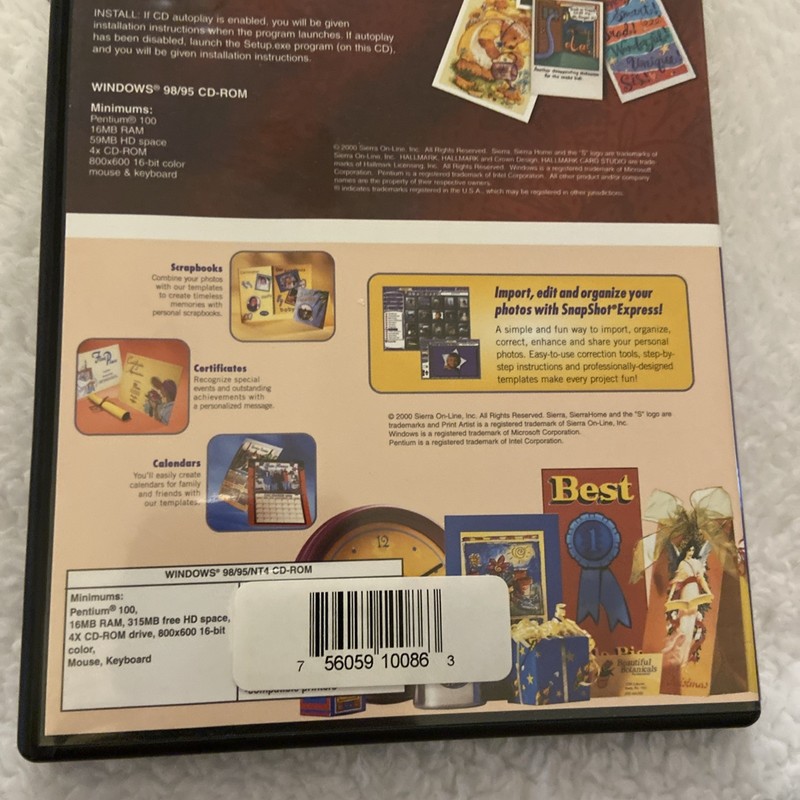 Sierra Home Hallmark Card Studio Express & Print Artist Platinum Softwares 2000 gallery