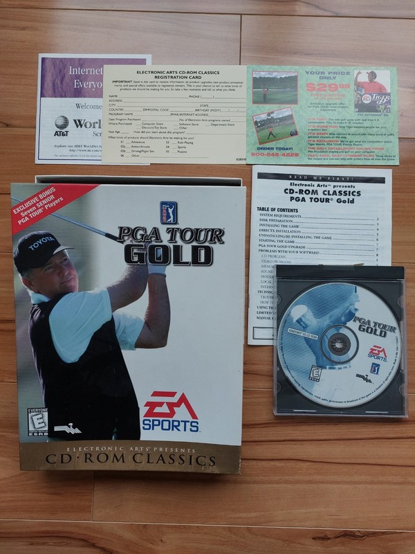 Vintage EA PGA Tour Gold PC CD-ROM w/ Original Box, Manual & CD in Jewel Case 