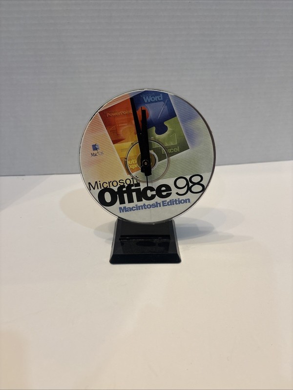 SPECIAL Microsoft Office 98 Macintosh Edition NOVELTY CLOCK FROM ORIGINAL DROP