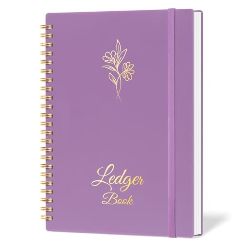 Accounting Ledger Book for Small Business Medium(8.4" x 6.1" ) Purple