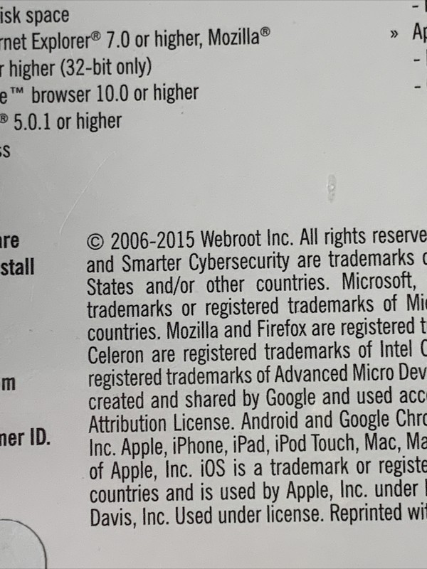 WEBROOT Secure Anywhere Internet Security 3 DEVICES (Mac PC Android iOS Mobile) gallery